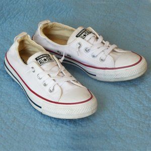 White Converse All Star Size 8 Low Tops